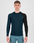 KARPOS Cycling long sleeve t-shirt - DINAMICO MERINO 130 - blue/black