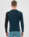 KARPOS Cycling long sleeve t-shirt - DINAMICO MERINO 130 - blue/black