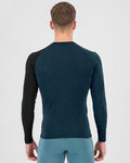 KARPOS Cycling long sleeve t-shirt - DINAMICO MERINO 130 - blue/black