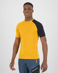 KARPOS Cycling short sleeve t-shirt - DINAMICO MERINO 130 - yellow/black