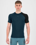 KARPOS Cycling short sleeve t-shirt - DINAMICO MERINO 130 - blue/black