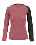 KARPOS Cycling long sleeve t-shirt - DINAMICO MERINO 130 W - pink/black