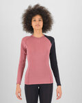 KARPOS Cycling long sleeve t-shirt - DINAMICO MERINO 130 W - pink/black