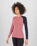 KARPOS Cycling long sleeve t-shirt - DINAMICO MERINO 130 W - pink/black