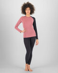 KARPOS Cycling long sleeve t-shirt - DINAMICO MERINO 130 W - pink/black