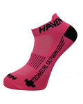 HAVEN Cycling ankle socks - SNAKE SILVER NEO 2PAK - pink/black
