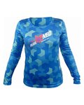 HAVEN Cycling summer long sleeve jersey - PEARL NEO LONG - blue/pink