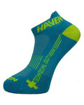 HAVEN Cycling ankle socks - SNAKE SILVER NEO 2PAK - blue/yellow