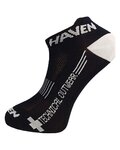 HAVEN Cycling ankle socks - SNAKE SILVER NEO 2PAK - black/white