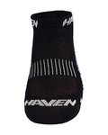 HAVEN Cycling ankle socks - SNAKE SILVER NEO 2PAK - black/white