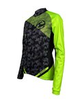 HAVEN Cycling winter long sleeve jersey - STRATO - black/light green