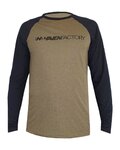 HAVEN Cycling summer long sleeve jersey - FACTORY TRAIL - black/brown