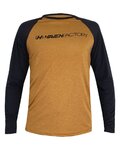 HAVEN Cycling summer long sleeve jersey - FACTORY TRAIL - black/brown