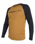 HAVEN Cycling summer long sleeve jersey - FACTORY TRAIL - black/brown