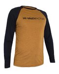 HAVEN Cycling summer long sleeve jersey - FACTORY TRAIL - black/brown