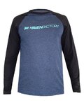 HAVEN Cycling summer long sleeve jersey - FACTORY TRAIL - black/blue