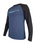HAVEN Cycling summer long sleeve jersey - FACTORY TRAIL - black/blue
