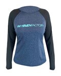 HAVEN Cycling summer long sleeve jersey - FACTORY TRAIL - black/blue