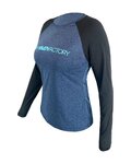 HAVEN Cycling summer long sleeve jersey - FACTORY TRAIL - black/blue