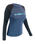 HAVEN Cycling summer long sleeve jersey - FACTORY TRAIL - black/blue