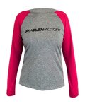 HAVEN Cycling summer long sleeve jersey - FACTORY TRAIL - pink/grey