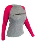 HAVEN Cycling summer long sleeve jersey - FACTORY TRAIL - pink/grey