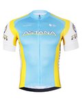BONAVELO Cycling short sleeve jersey - ASTANA - yellow/turquoise