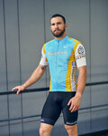 BONAVELO Cycling short sleeve jersey - ASTANA - yellow/turquoise