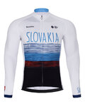 BONAVELO Cycling winter long sleeve jersey - SLOVAKIA WINTER - white/multicolour