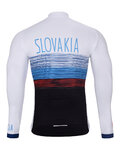 BONAVELO Cycling winter long sleeve jersey - SLOVAKIA WINTER - white/multicolour