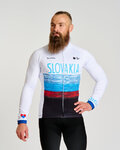 BONAVELO Cycling winter long sleeve jersey - SLOVAKIA WINTER - white/multicolour