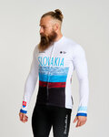 BONAVELO Cycling winter long sleeve jersey - SLOVAKIA WINTER - white/multicolour