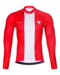 BONAVELO Cycling winter long sleeve jersey - POLAND WINTER - red/white
