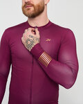 HOLOKOLO Cycling summer long sleeve jersey - VICTORIOUS GOLD ELITE - bordeaux