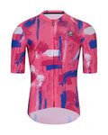 HOLOKOLO Cycling short sleeve jersey - STROKES - pink/blue