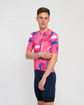 HOLOKOLO Cycling short sleeve jersey - STROKES - pink/blue