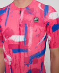 HOLOKOLO Cycling short sleeve jersey - STROKES - pink/blue