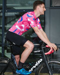 HOLOKOLO Cycling short sleeve jersey - STROKES - pink/blue