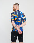 HOLOKOLO Cycling short sleeve jersey - STROKES - orange/blue
