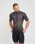 HOLOKOLO Cycling short sleeve jersey - MAAPPI DARK - black/multicolour