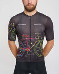 HOLOKOLO Cycling short sleeve jersey - MAAPPI DARK - black/multicolour