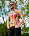 HOLOKOLO Cycling short sleeve jersey - WILDLY - yellow/multicolour