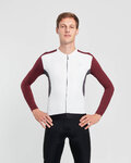 HOLOKOLO Cycling winter long sleeve jersey - SPECIAL - white/bordeaux