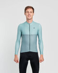 HOLOKOLO Cycling winter long sleeve jersey - STRIPES WINTER - light green