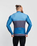 HOLOKOLO Cycling winter long sleeve jersey - STRIPES WINTER - blue