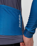 HOLOKOLO Cycling winter long sleeve jersey - STRIPES WINTER - blue