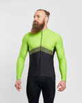 HOLOKOLO Cycling winter long sleeve jersey - ARROW II WINTER - yellow/black