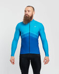 HOLOKOLO Cycling winter long sleeve jersey - ARROW II WINTER - blue