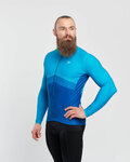 HOLOKOLO Cycling winter long sleeve jersey - ARROW II WINTER - blue