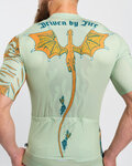 HOLOKOLO Cycling short sleeve jersey - DRAGON - light green